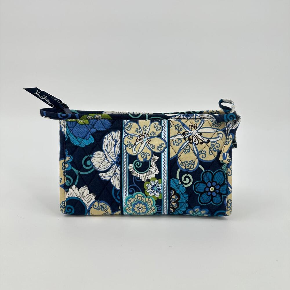 Vera Bradley Black and Cream/Blue Floral Wallet